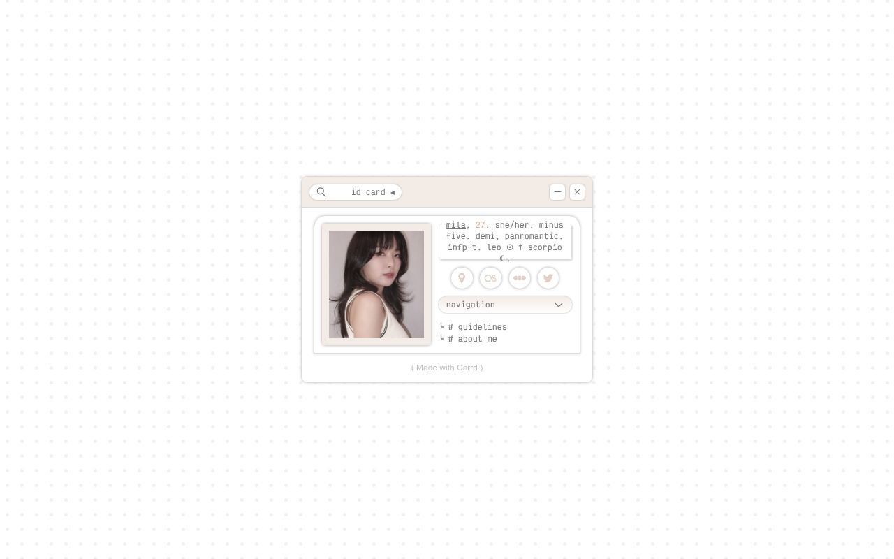 Carrd profile picture for @minus